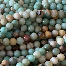 10 mm Mix amazonit  perler - Hel streng